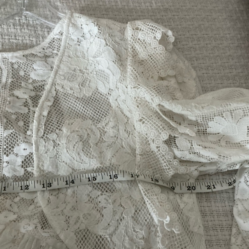 ANTHROPOLOGIE x Forever That Girl Ivory Lace Babydoll Boho Blouse NWT Small - Picture 9 of 14